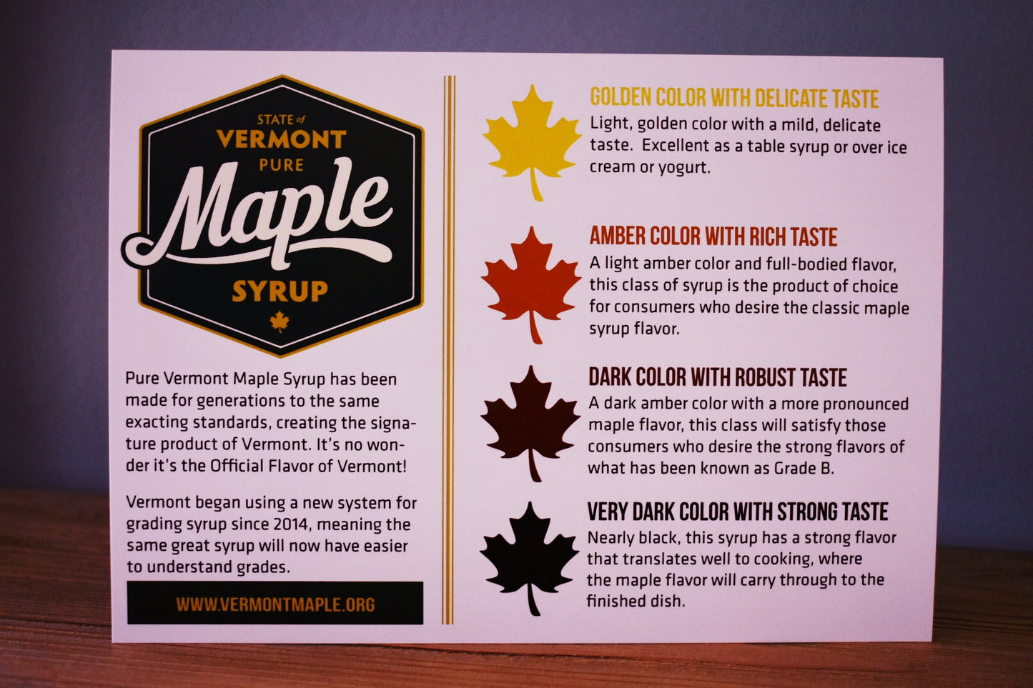 Maple Syrup Grading Information Postcards